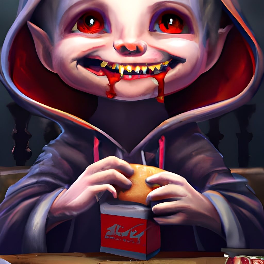 This little vamp prefers Happy Meals, with lots of ketchup
