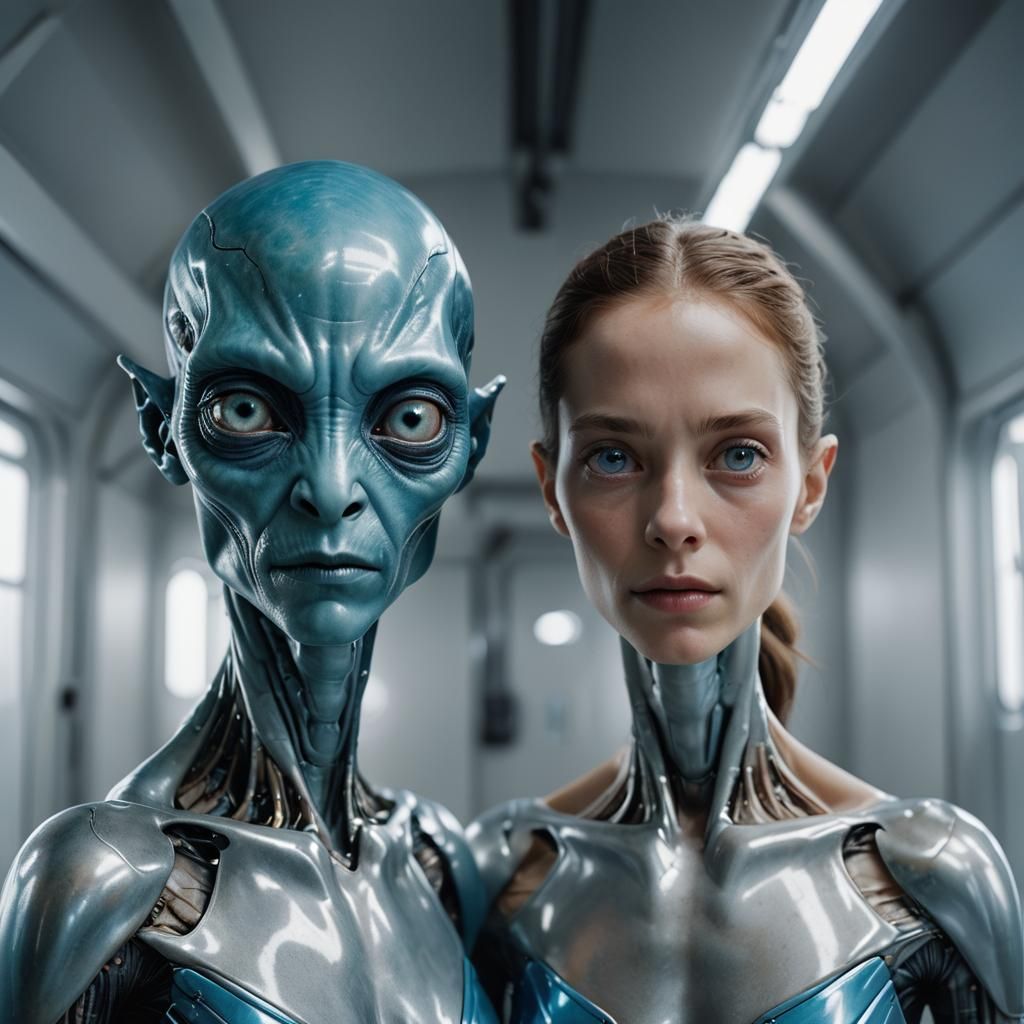 Ethereal Alien Portrait in High-End Digital Art Style