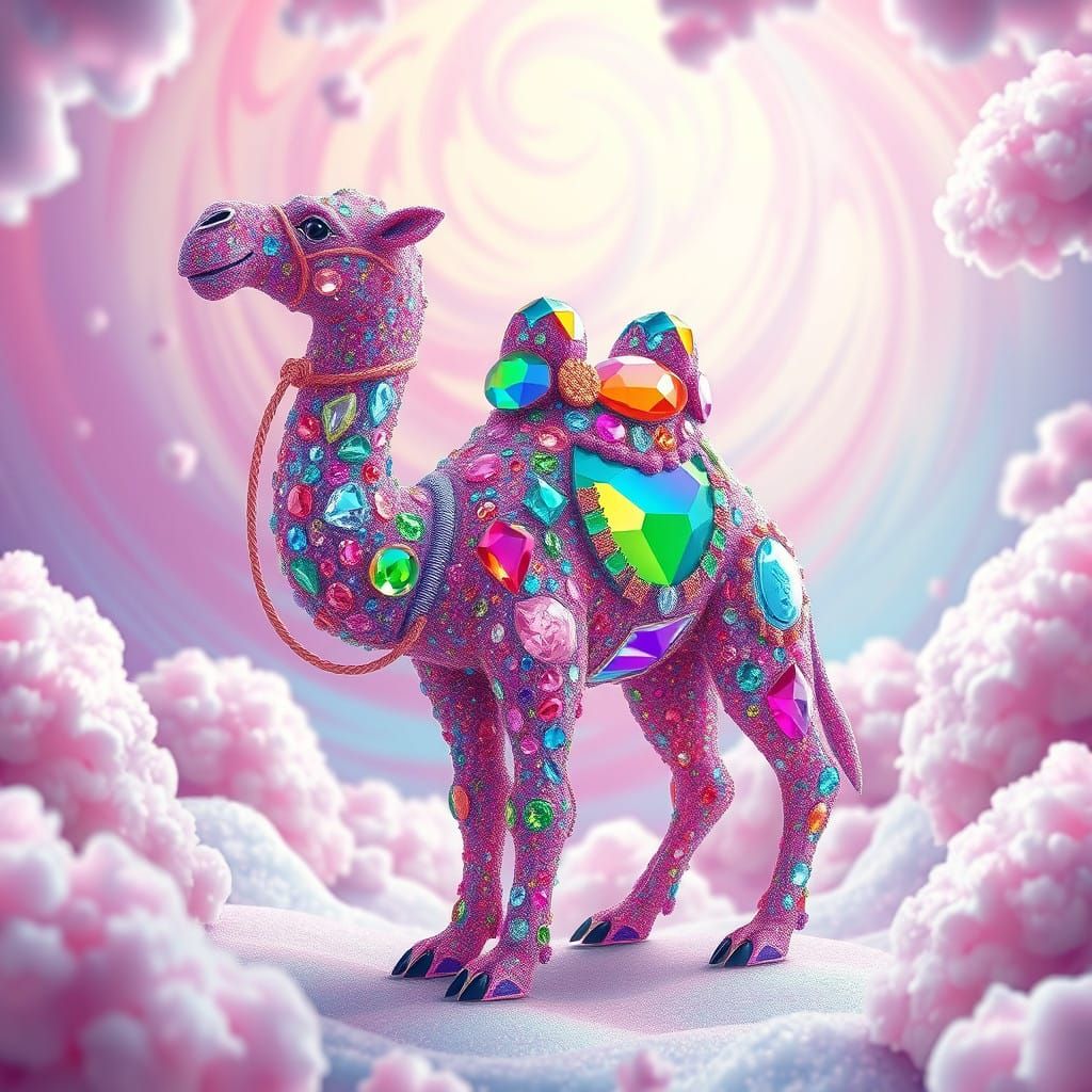 Gemstone Camel in Vibrant, Iridescent Hues