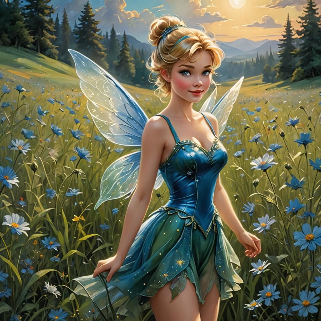 Curvaceous Tinkerbell in Nigellia Flower Field