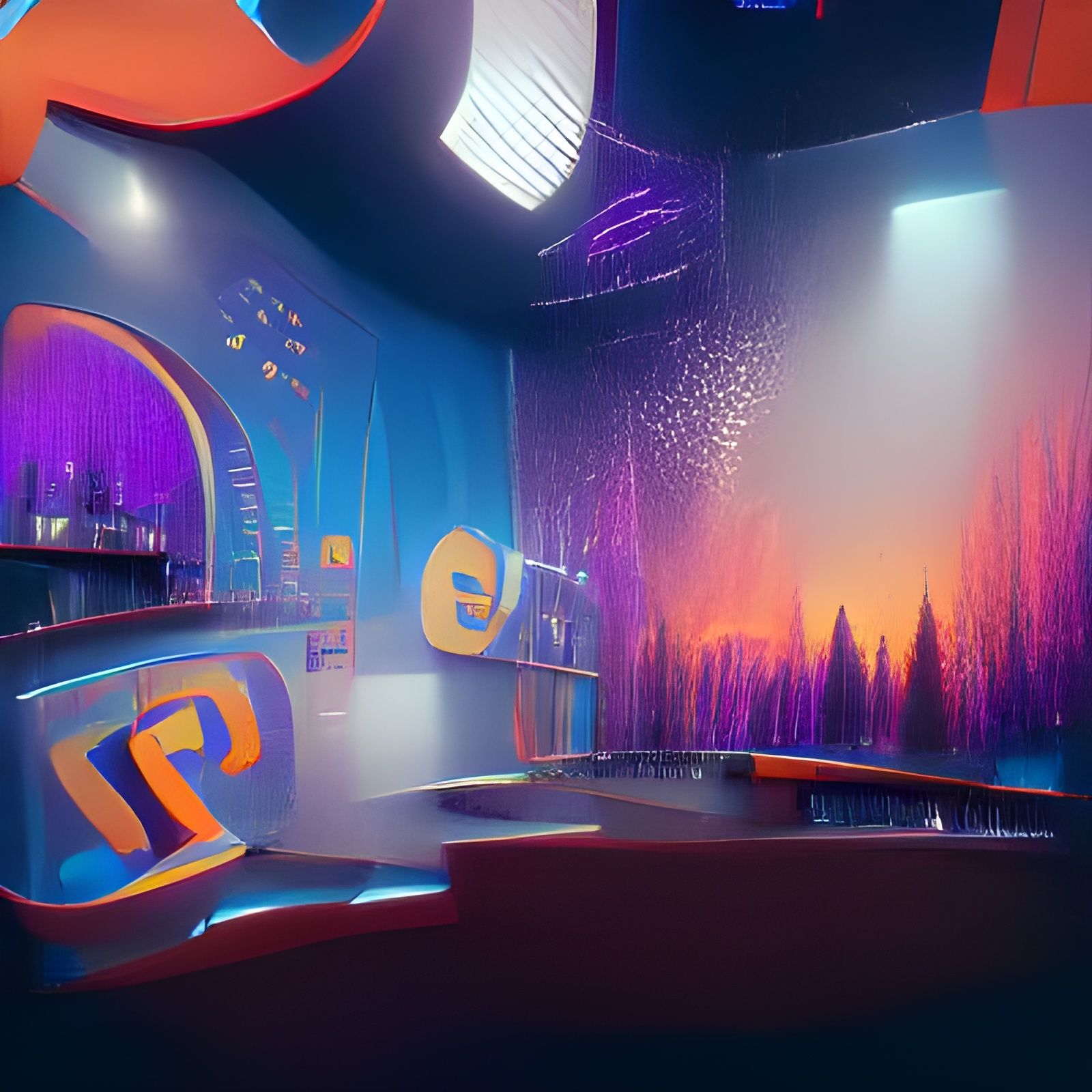 Detailed Matte Painting of a Quiz Show