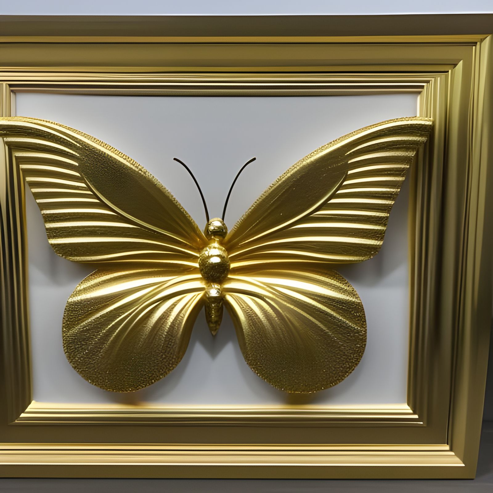 Golden Butterfly: 3D Embossed Art Deco Masterpiece