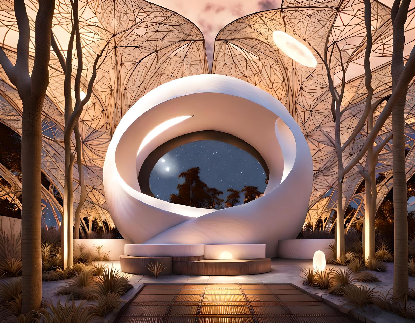 Fantasy Garden in Gold Wire Style with Moonrays