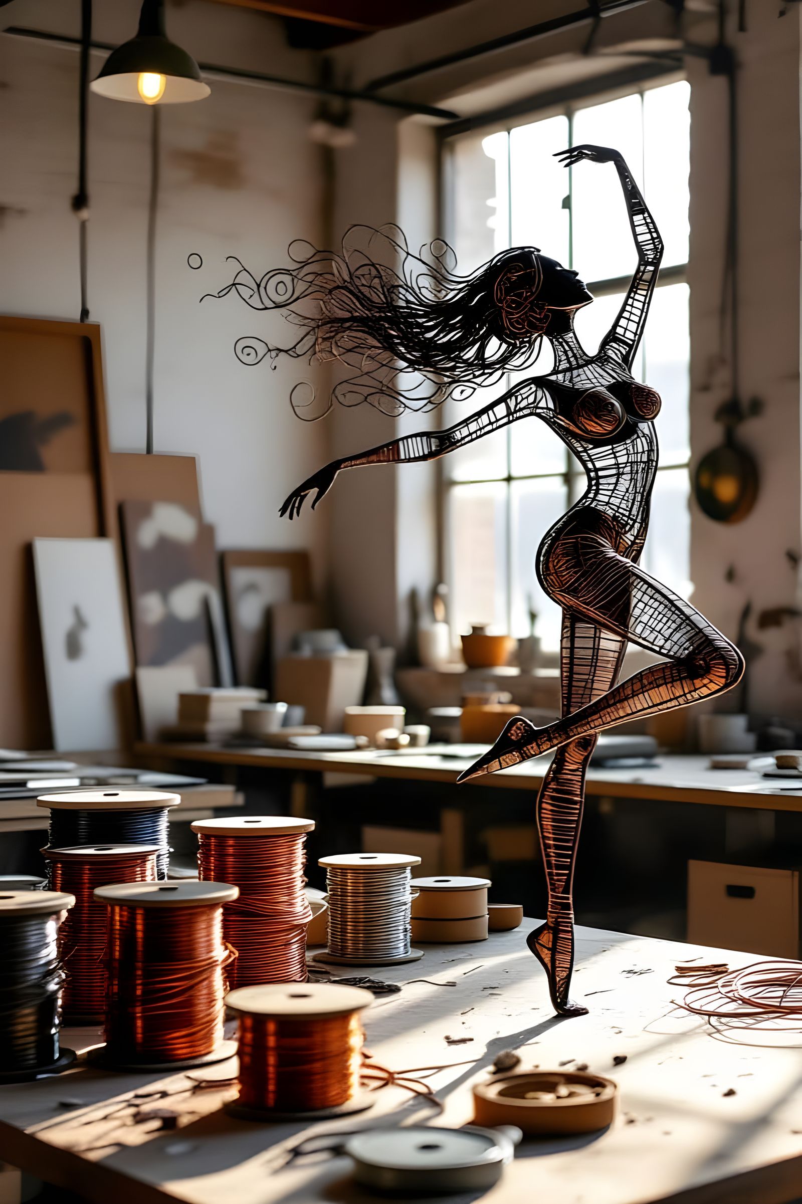 Wire Sculpture Studio: Abstract Dancer in Metal