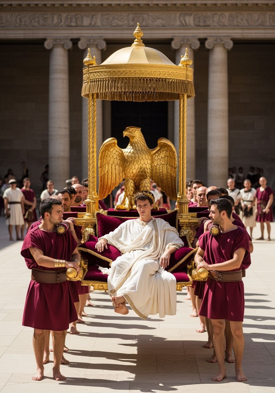 Roman Emperor on Eagle Litter in Sunlight