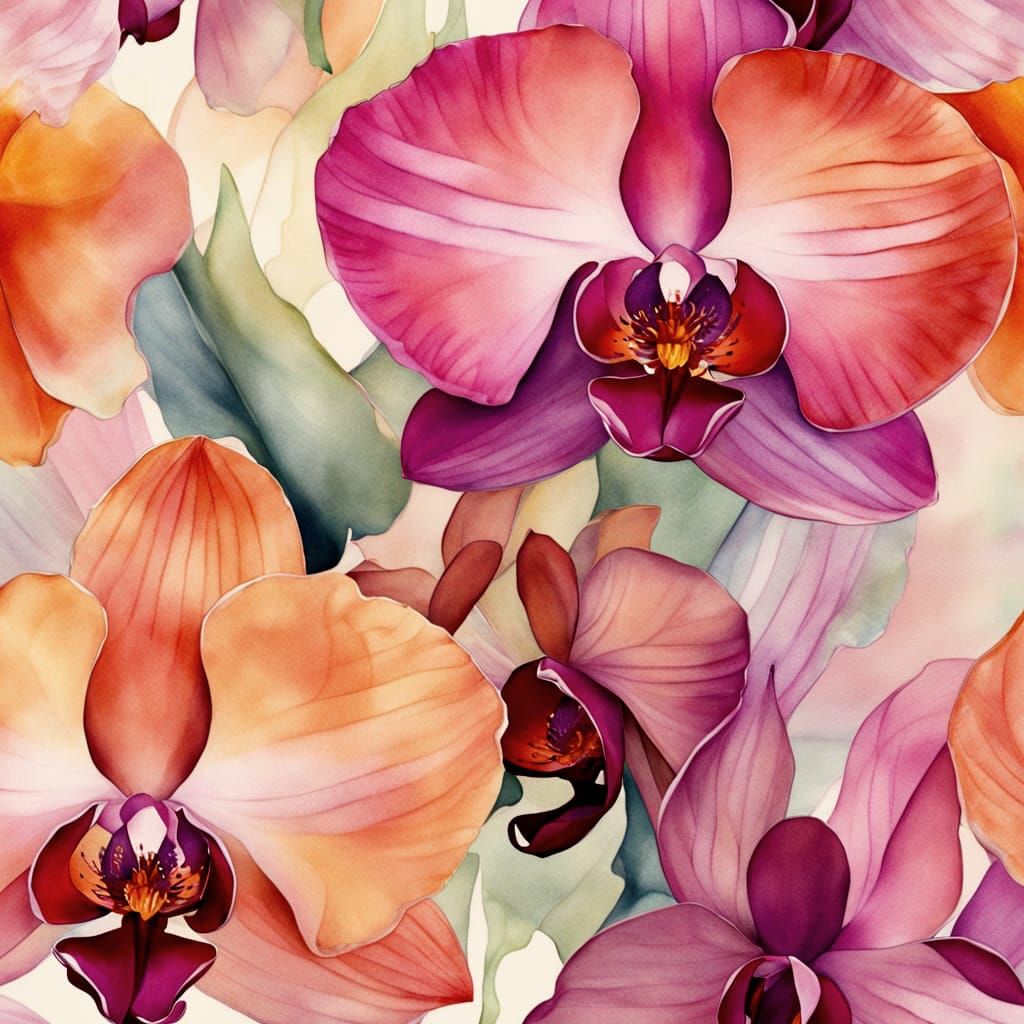 Ethereal Orchid Bloom in Glass Vase