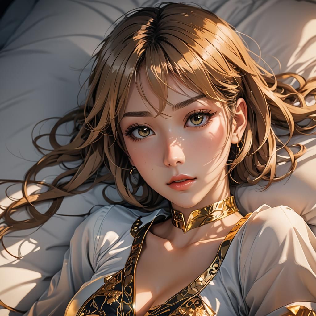 Beauty Girl in Modern Anime Manga Style