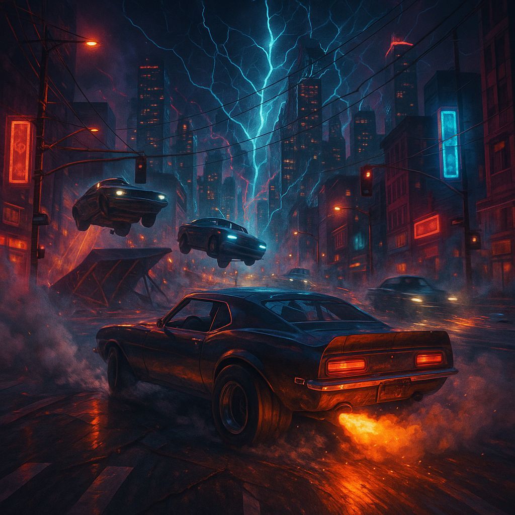 Neon City Street Race Shatters Reality