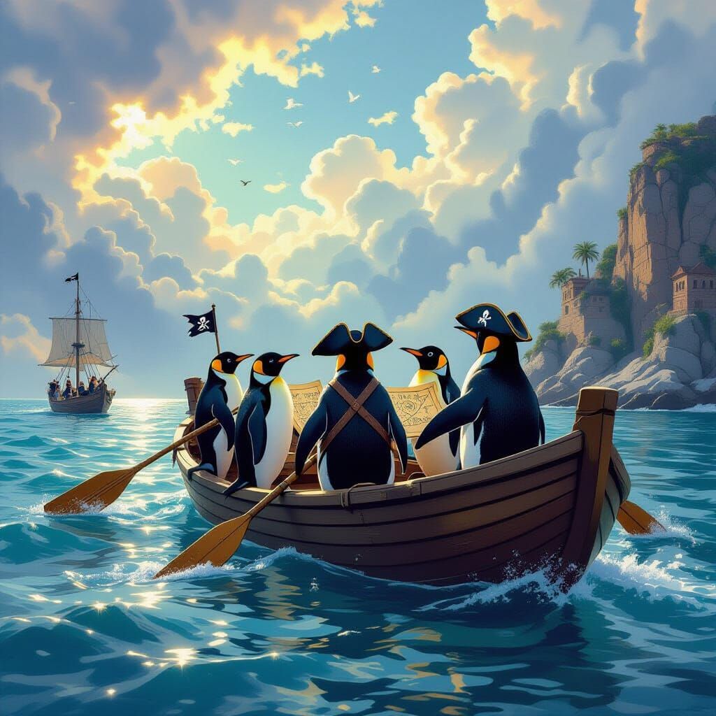 Penguin Pirates on Treasure Hunt, Splash Art Style