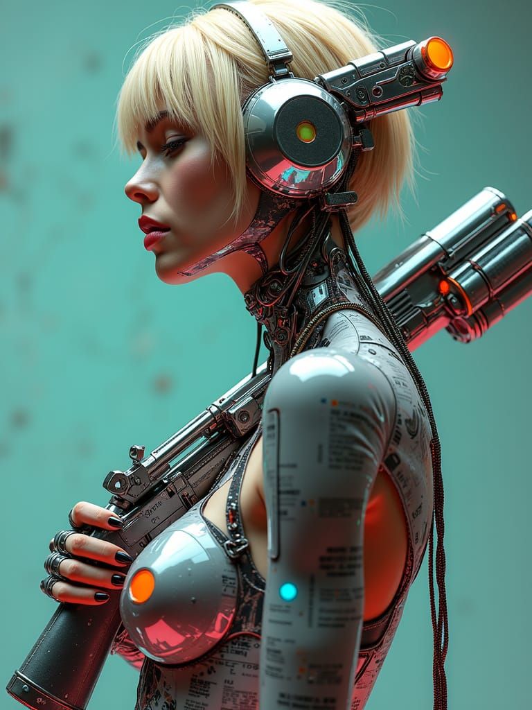 Cybernetic Woman in Dadaist Fashion
