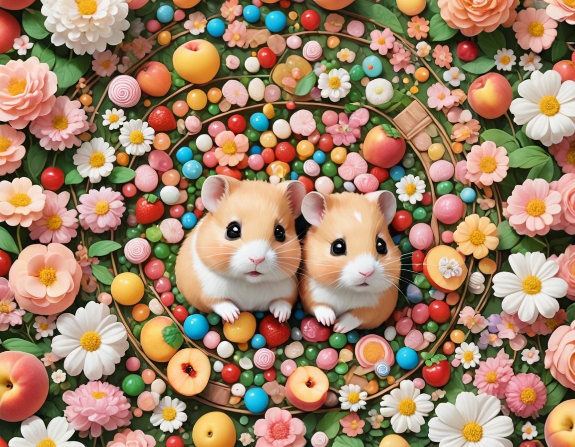 Hamster in Candy Garden, Anime Style