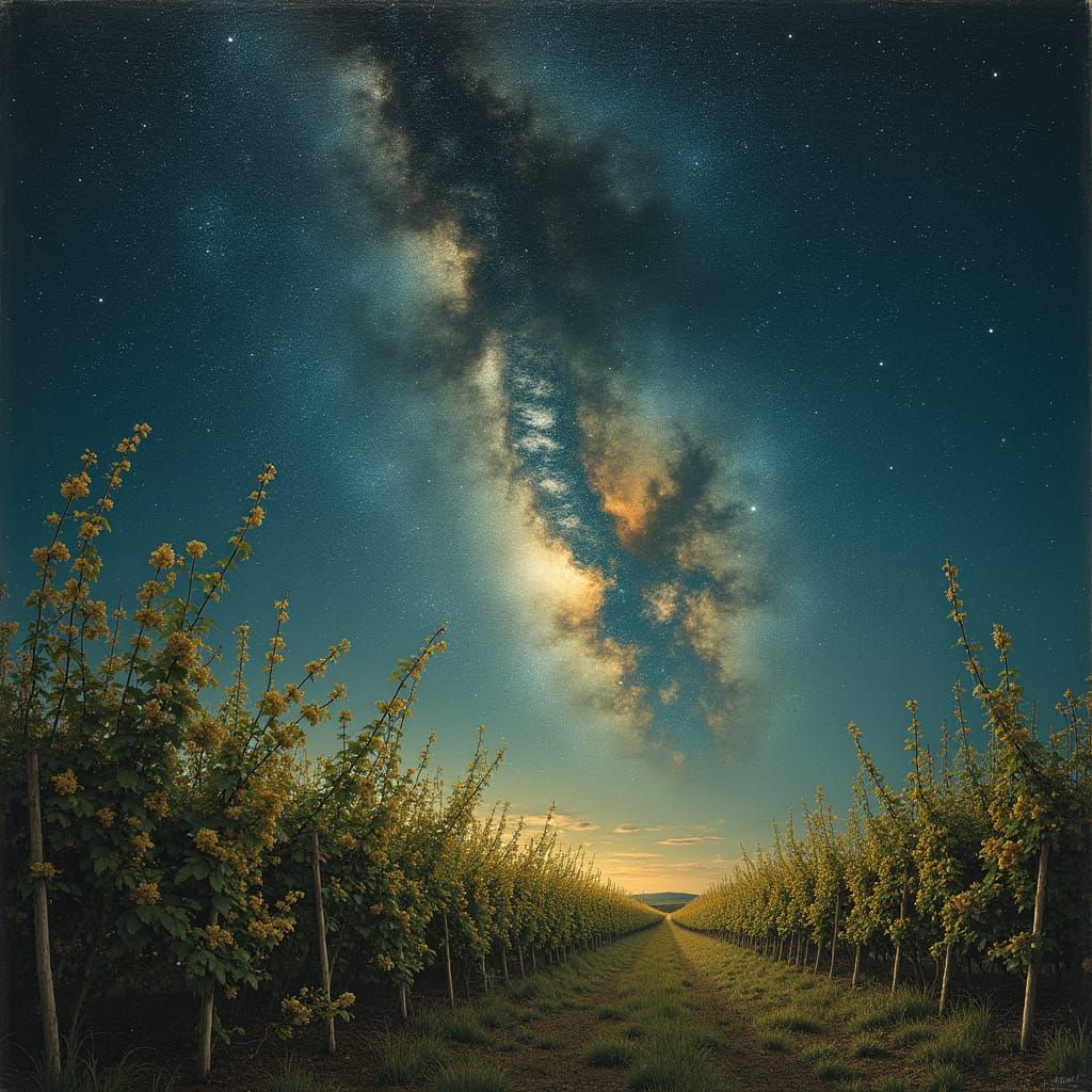 Celestial Starscape of Whorls and Sprays