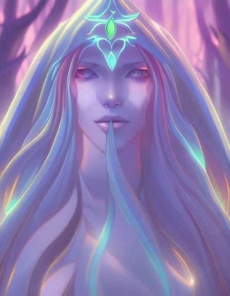 Enchanting Forest Elf Portrait in Digital Art Style