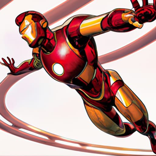 Iron Man Soaring: Comic Book Style Illustration