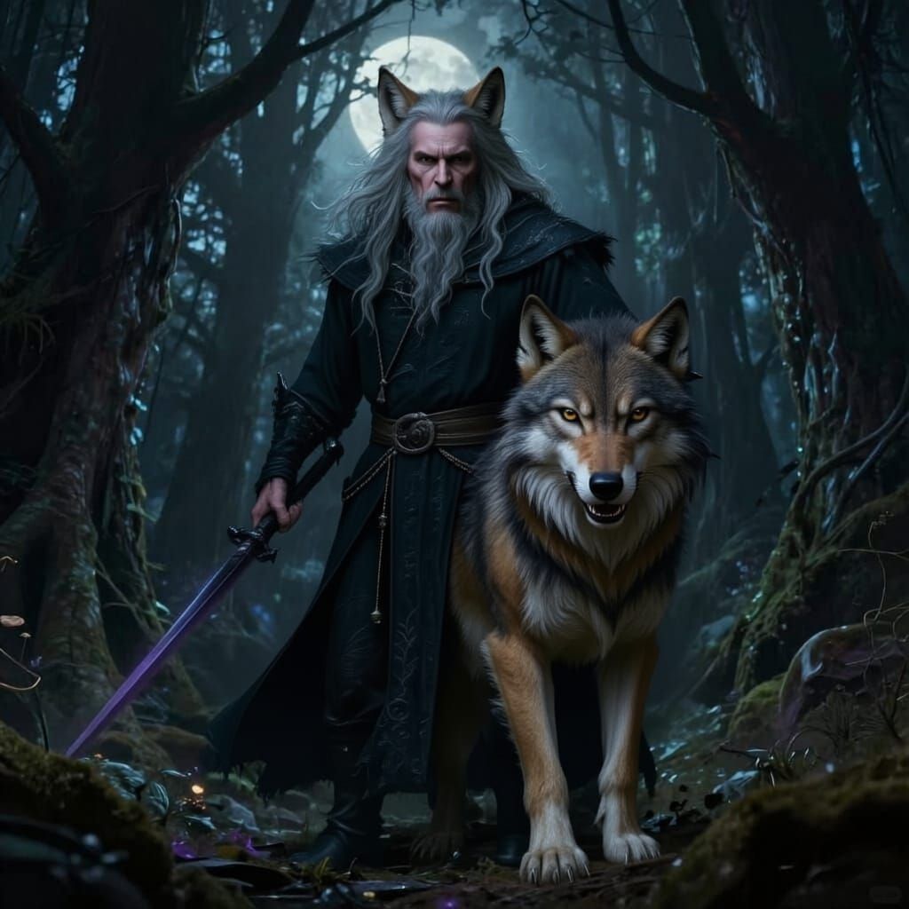 Evil Wizard Hybrid of Human and Wolf