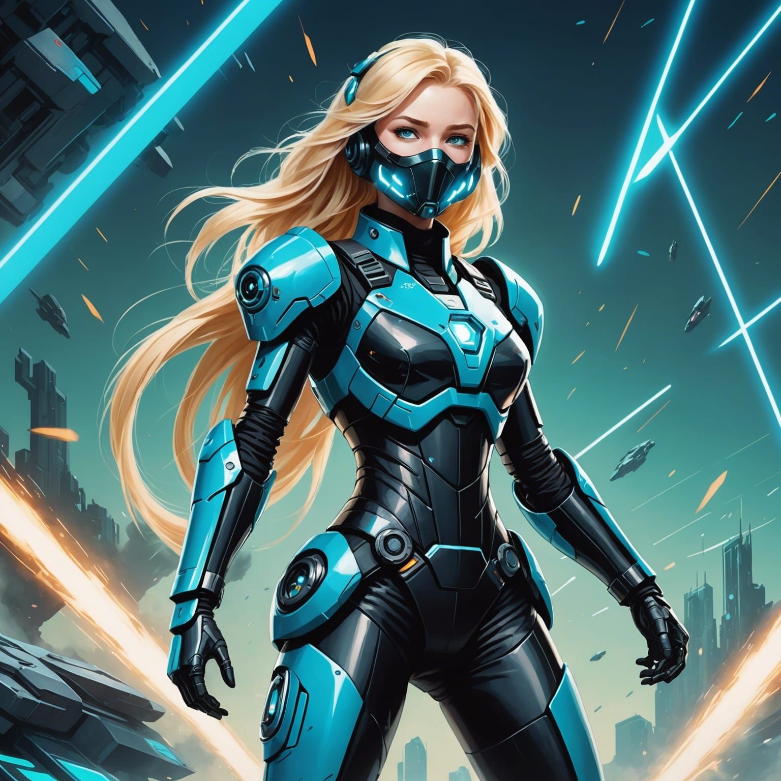 Valiant Teen in Space Battlesuit with Electric Rays