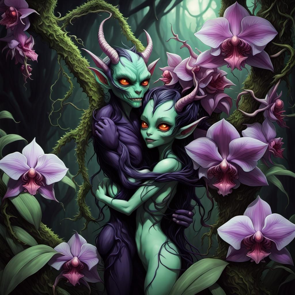 Cuddling Demon Couple #05