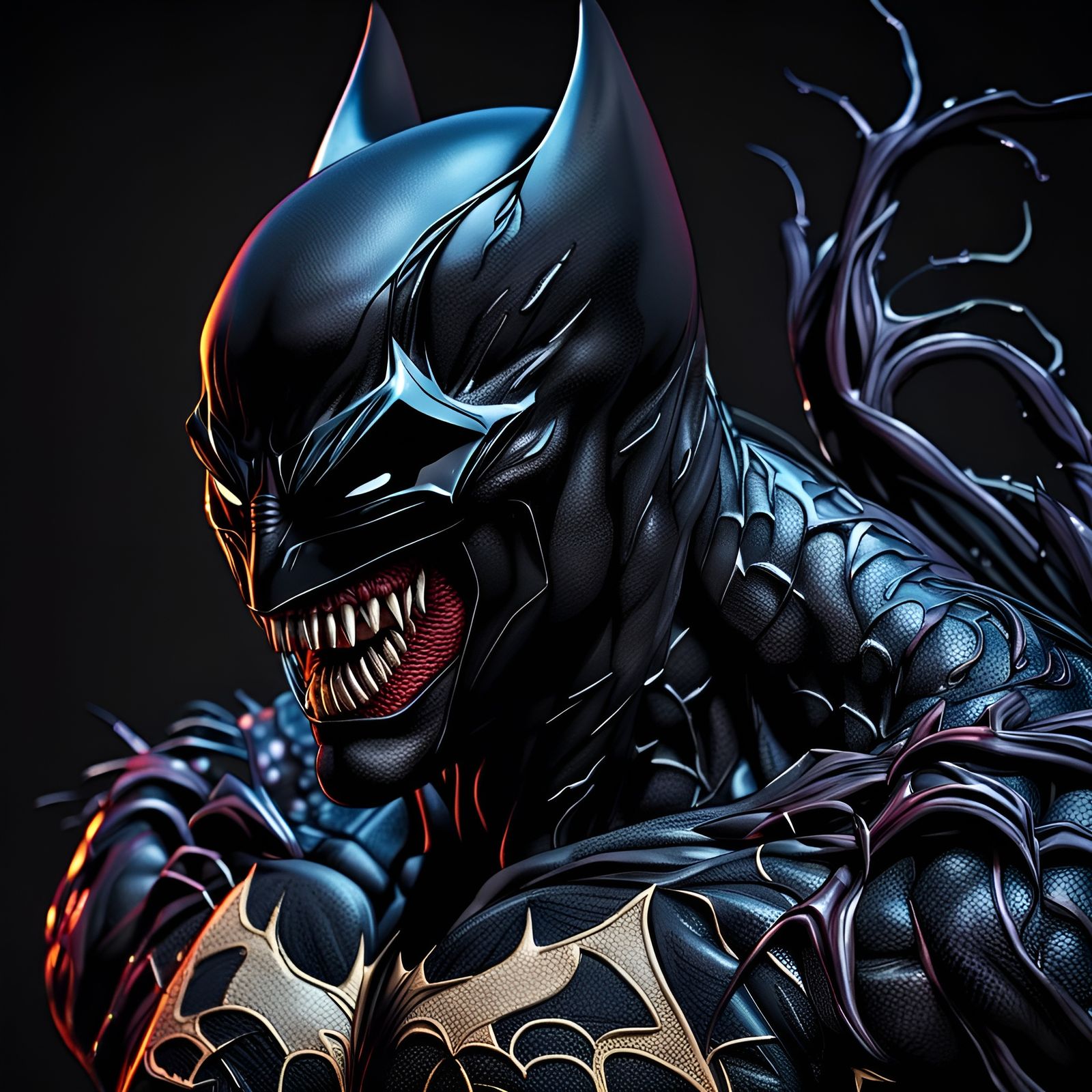 Venom-Infected Batman: Hyperrealistic Symbiote Transformatio...