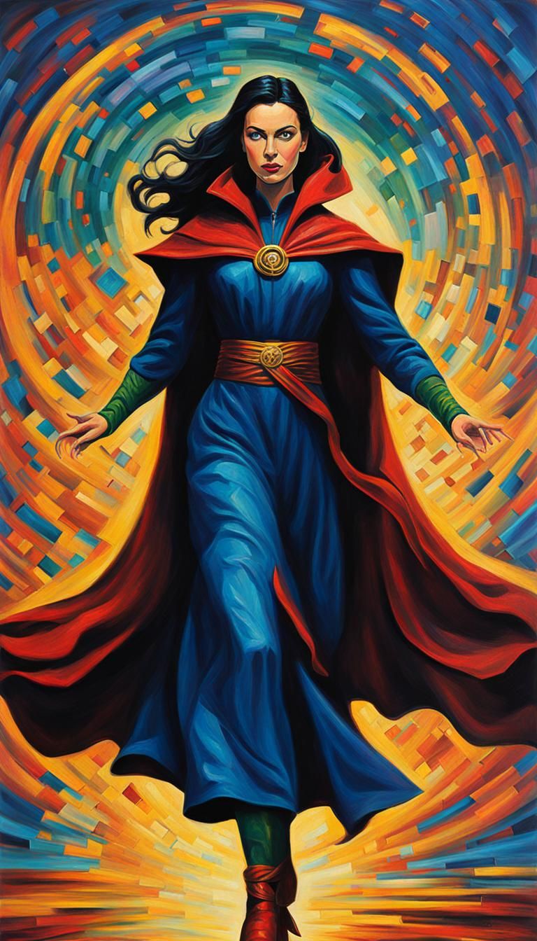 Dr. Strange as Woman in Expressionist Style