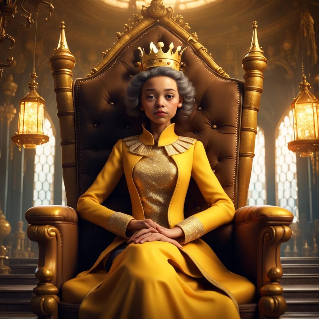 Queen Bee with Crown in Honeycomb Palace