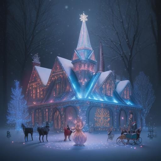 Magical Christmas Winter Wonderland in Astral Holographic St...