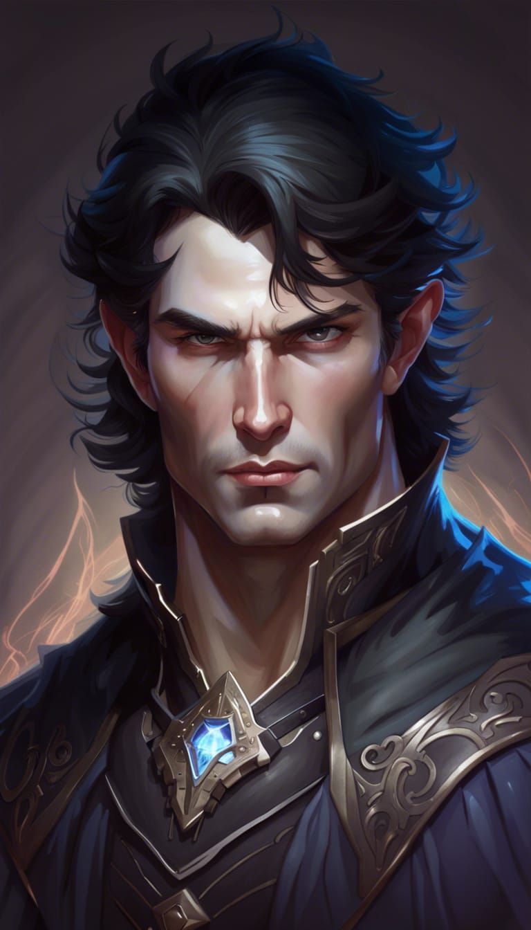 Young Defiant Mage Concept Art Portrait