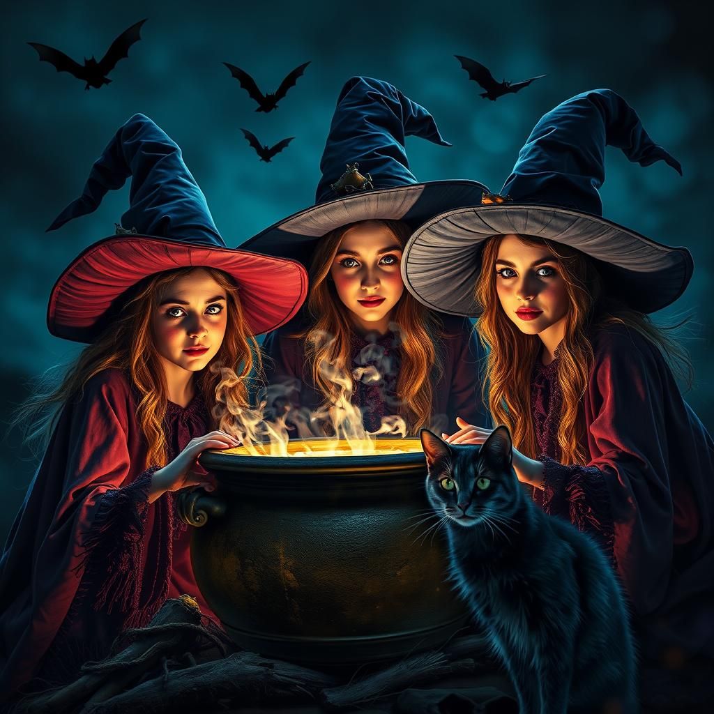 Witches' Brew: A Hyperrealistic Cauldron Portrait