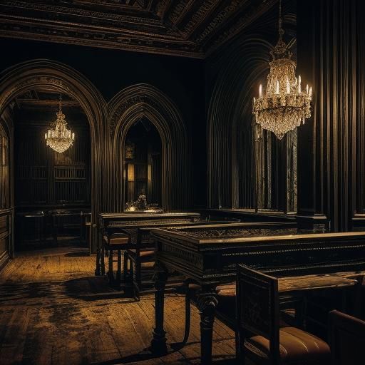 Gothic Horror Scene in Ice Cream Shop