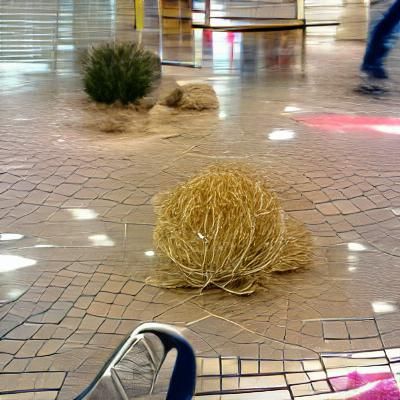 Tumbleweed Drifts Through Abandoned Shopping Mall