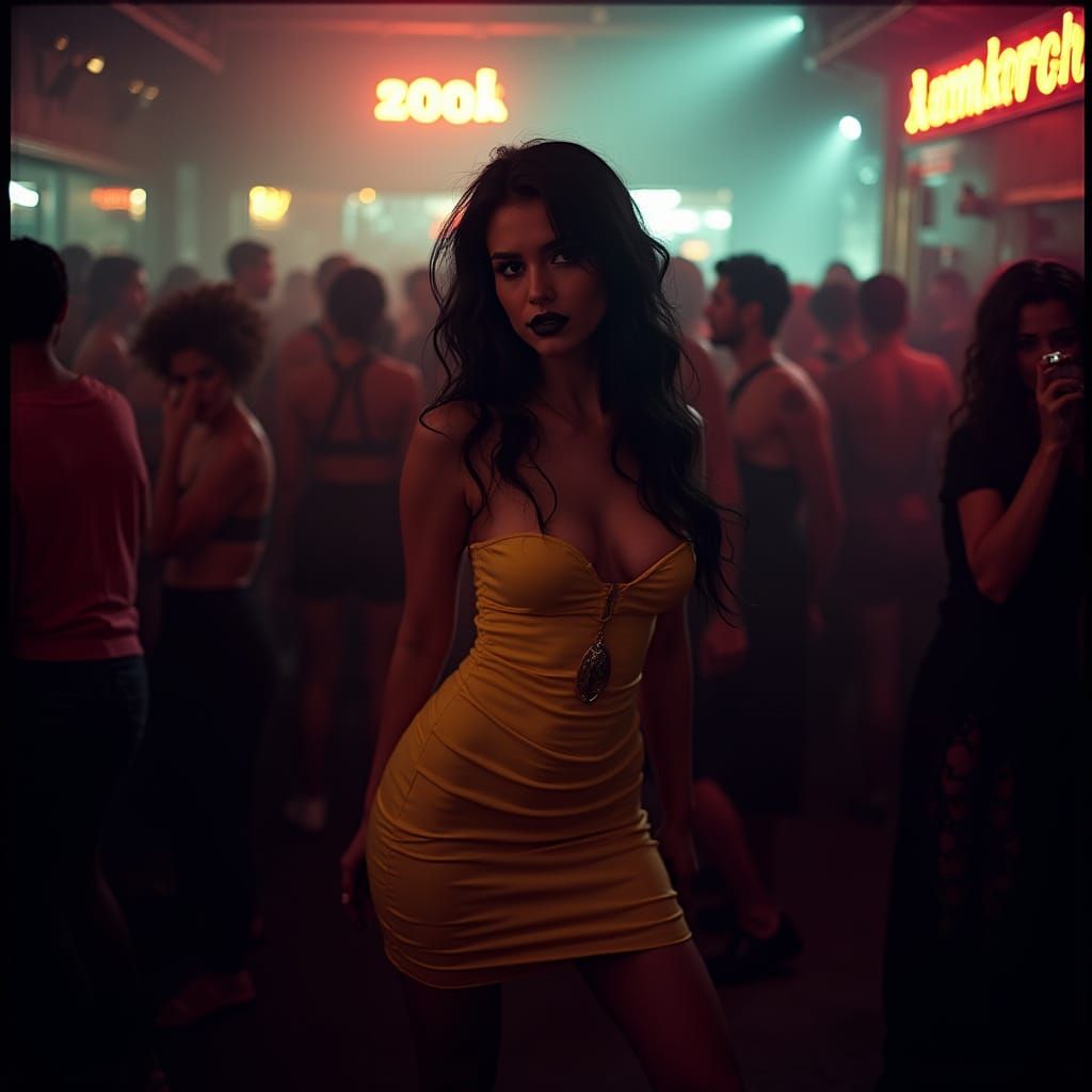 Vanessa Williams in Neon Nightclub, Gothic Aesthetic