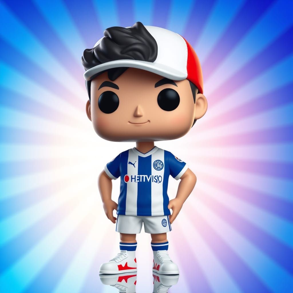 Stylized Pop Cap Figur in Blue and White Hertha BSC Jersey