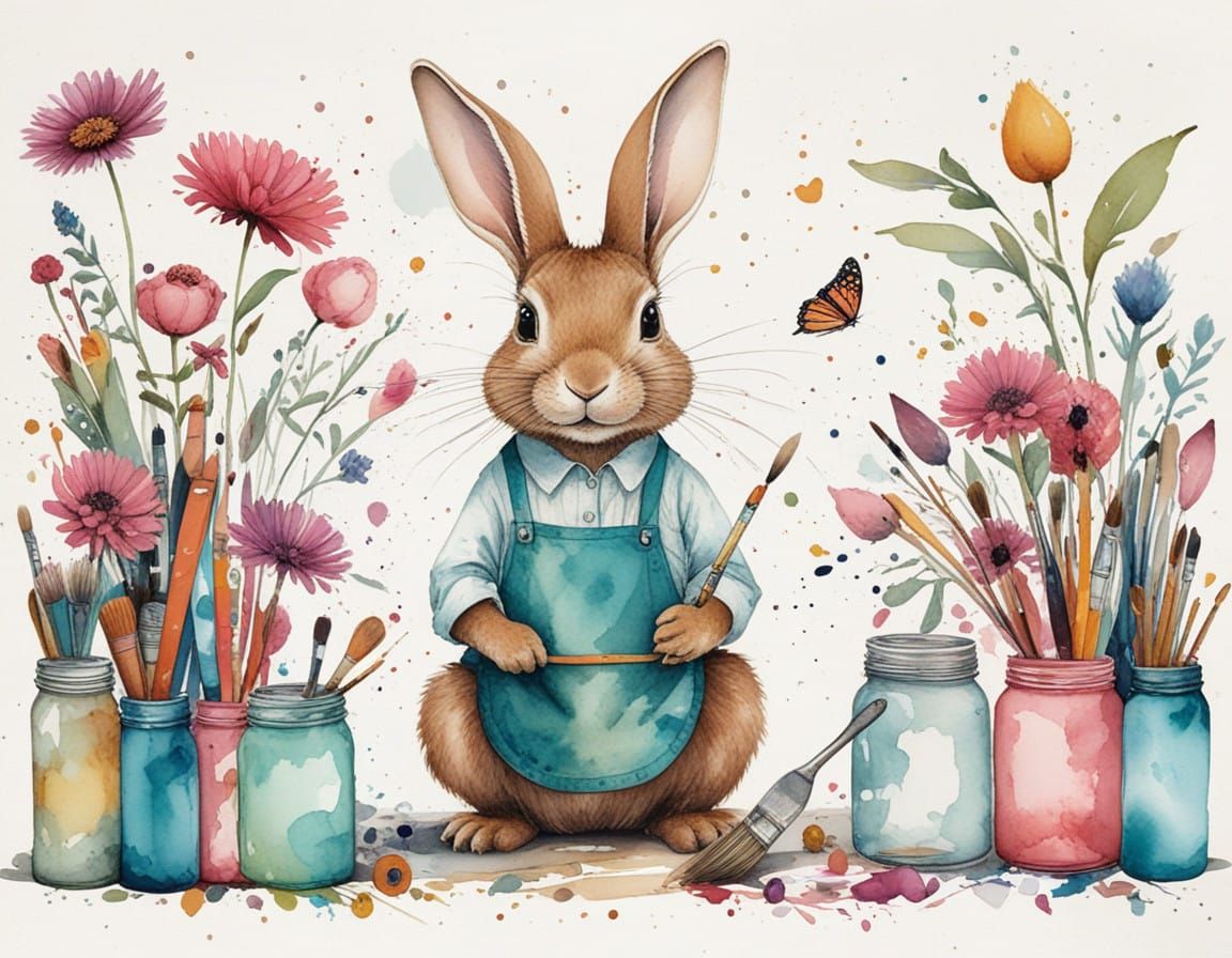 Whimsical Rabbit and Tortoise Collaborate on Vibrant Masterp...