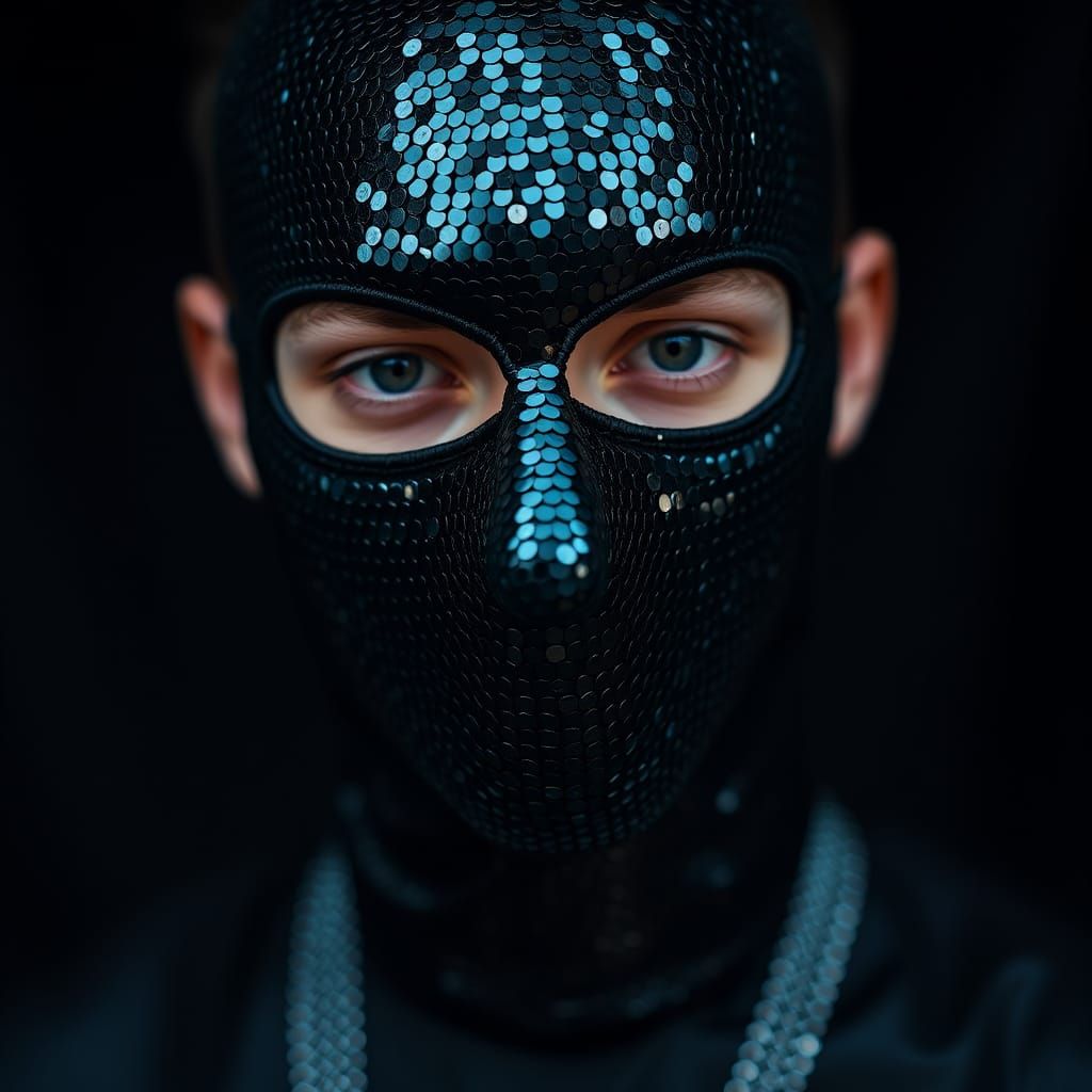 Sequin Mask: Macro Lens Surreal Portrait