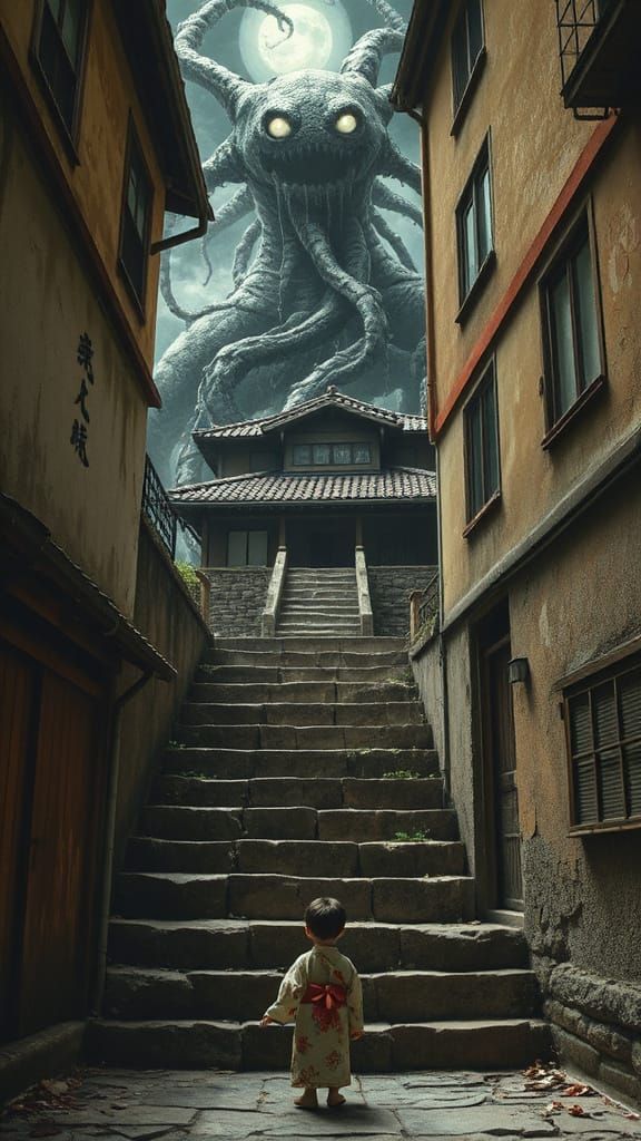 Eldritch Horror in Ancient Japanese Alleyway