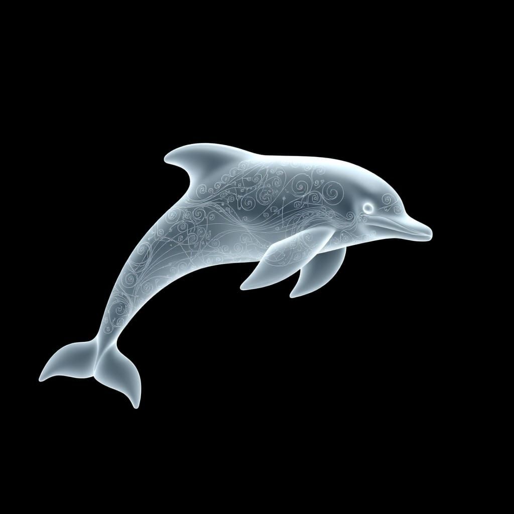Ethereal Translucent Dolphin Spirit in Abstract 3D