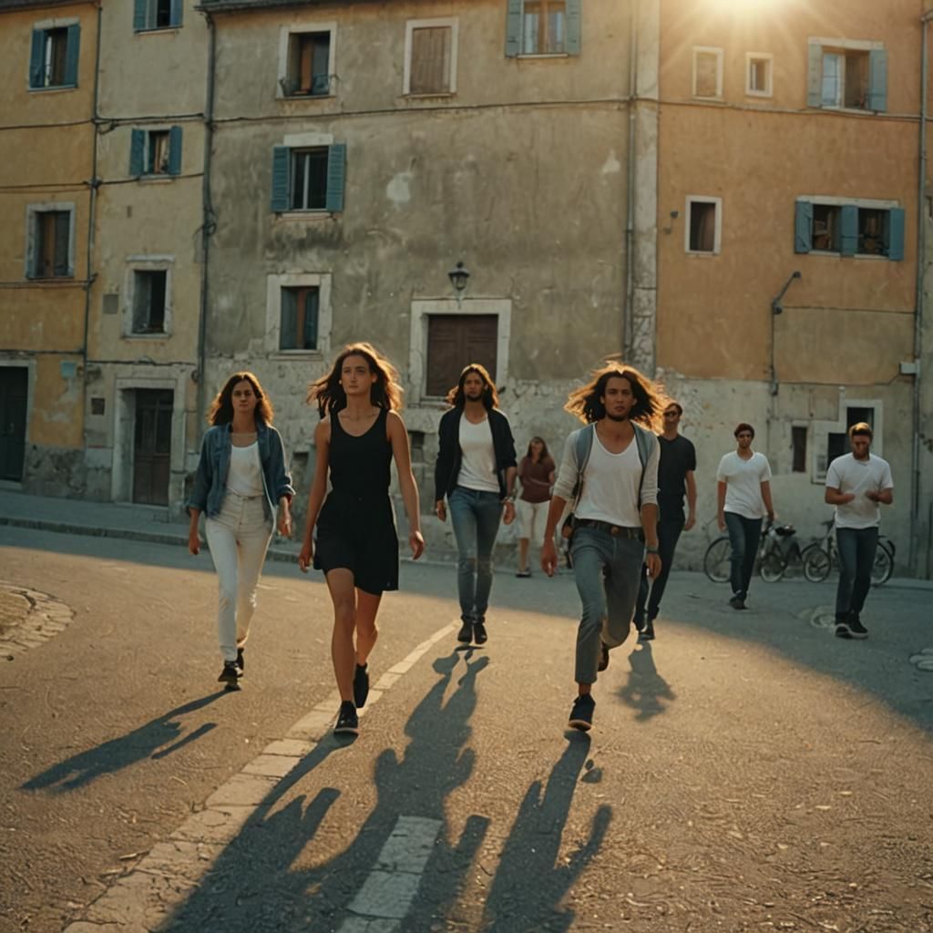 Three Friends Share a Moment at Sunset