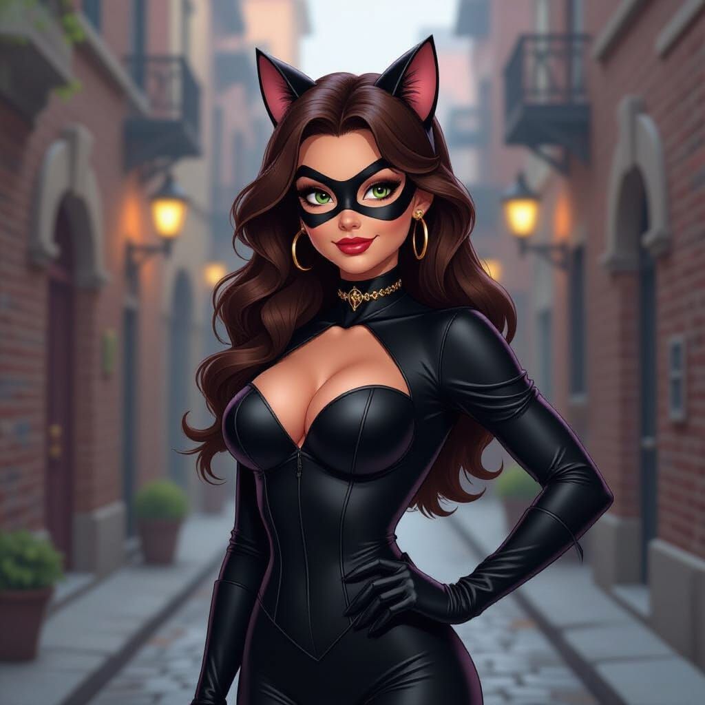 Belle as Catwoman in Gotham Noir Style