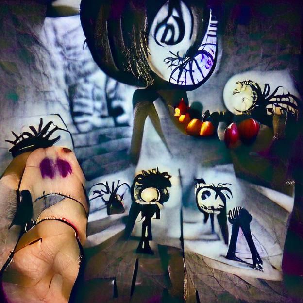 Scary Monster Hiding Under Bed for Halloween