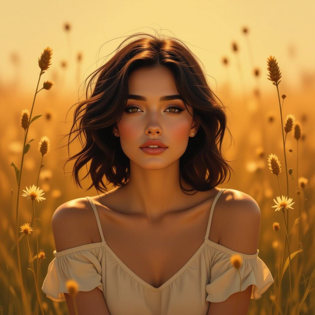 Introspective Portrait with Nostalgic Visions