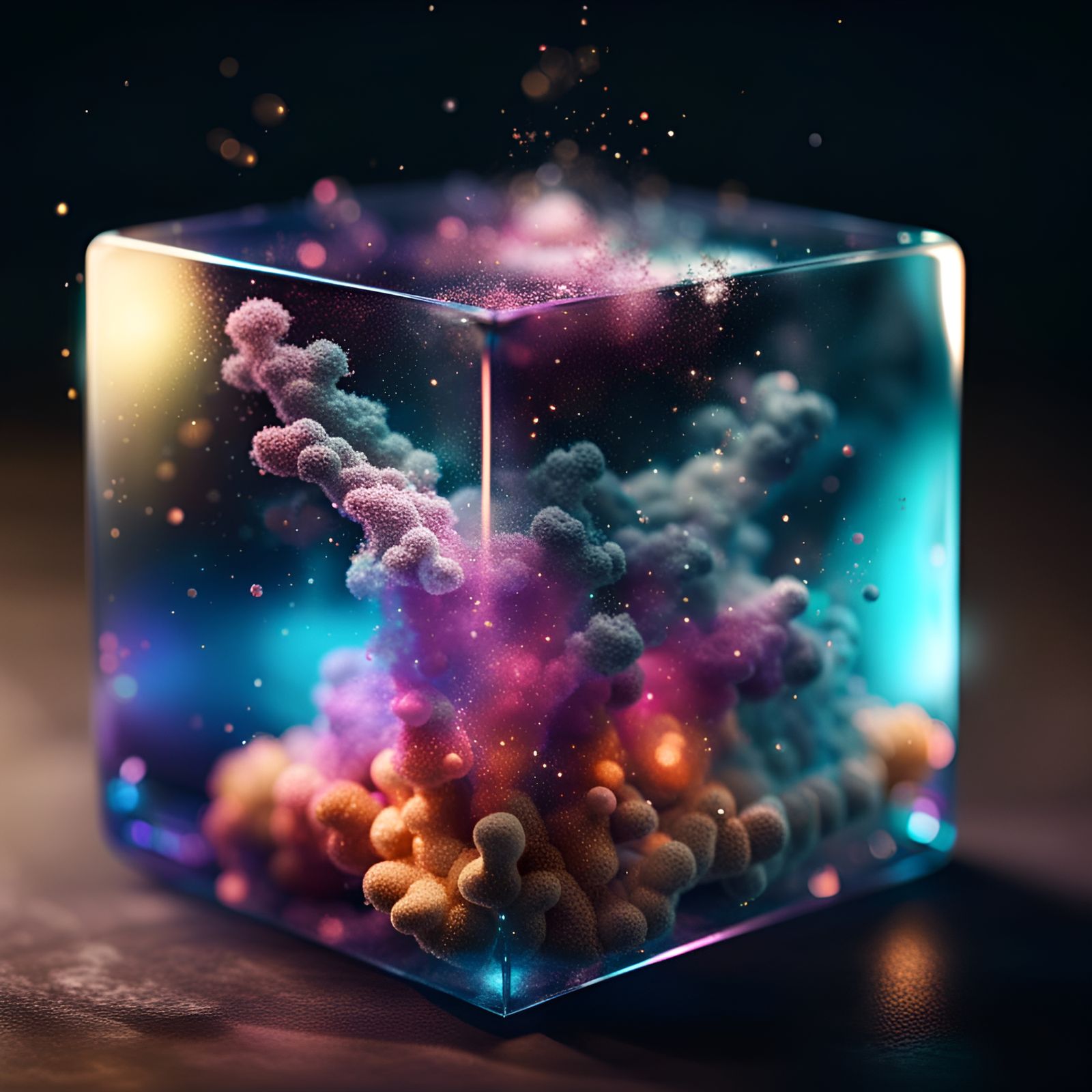 Glowing Cosmic Cube with Fairy Dust Effect