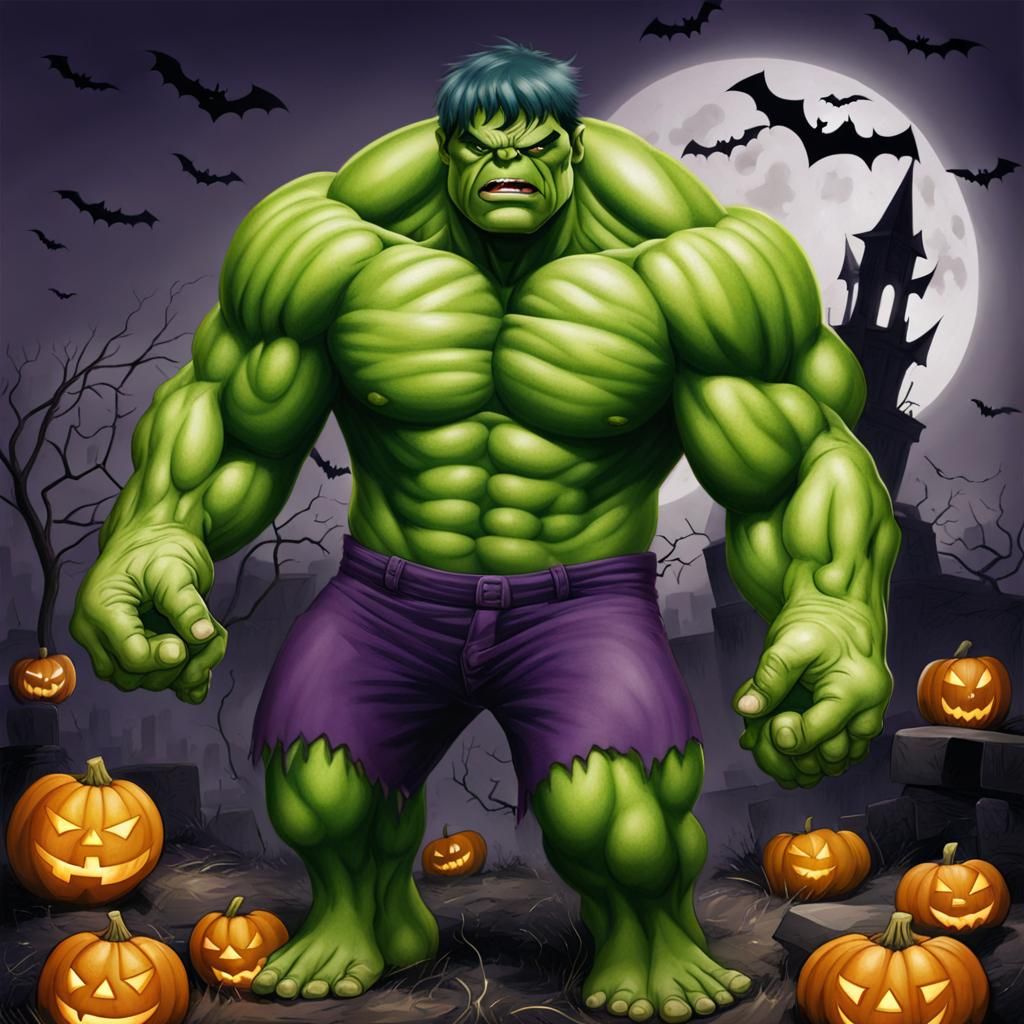 Halloween Hulk Illustration