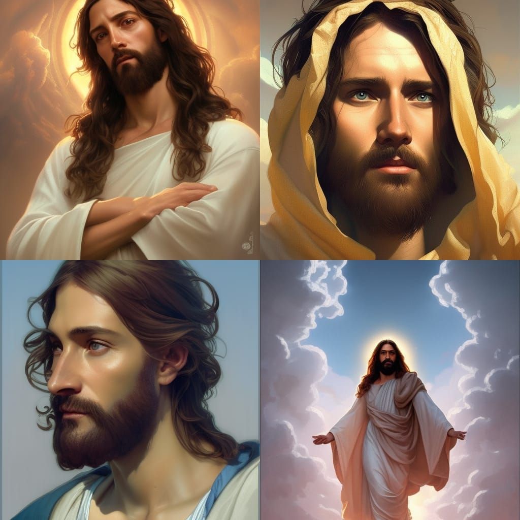 Heavenly Portrait of Jesus Christ, Hyperdetailed Art