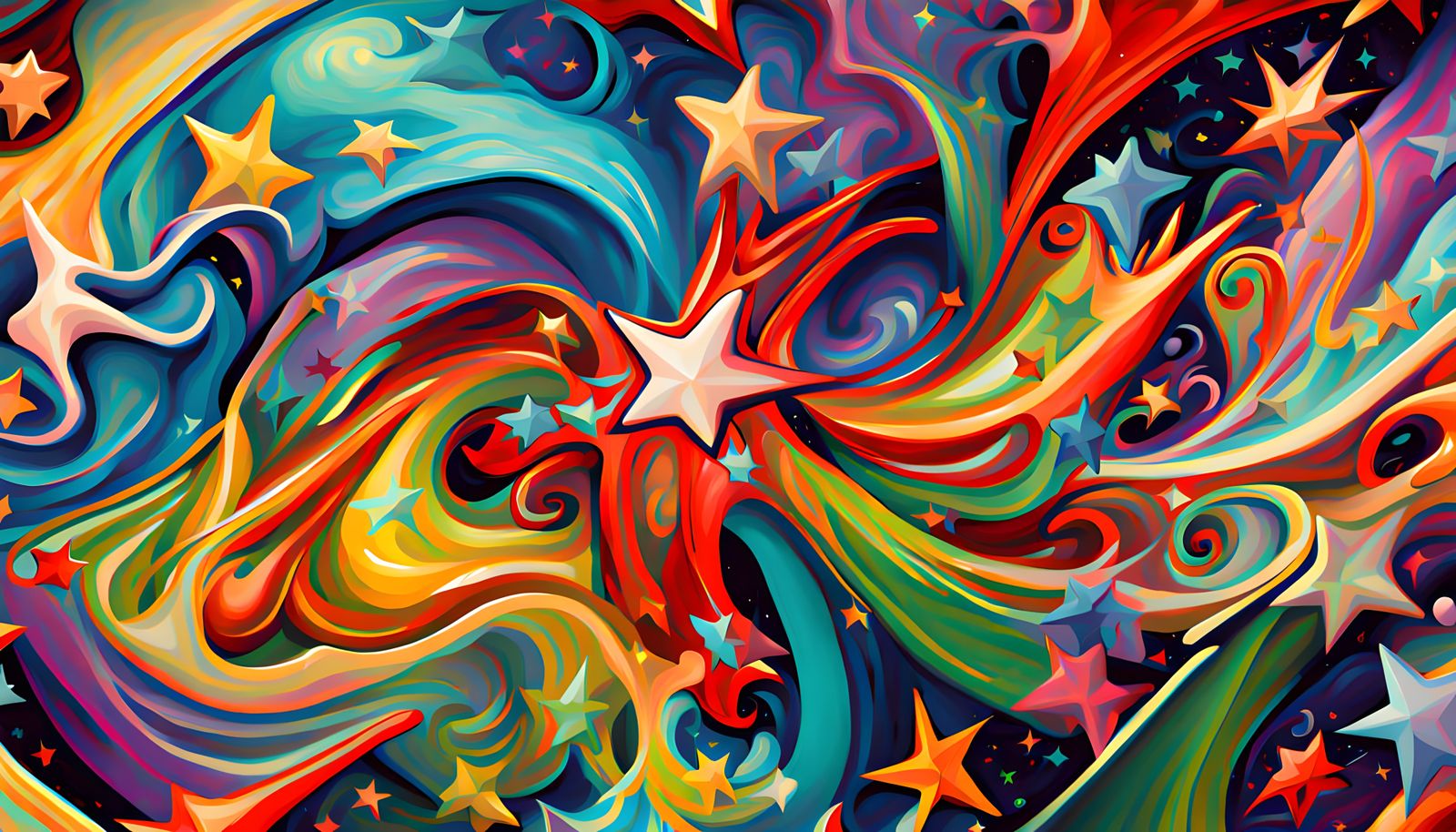 Vibrant Stellar Vortex in Iridescent Cosmic Dream