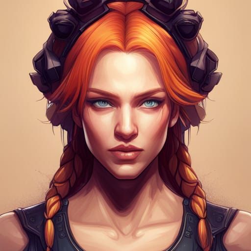 Hyperdetailed Portrait of an Orange Princess