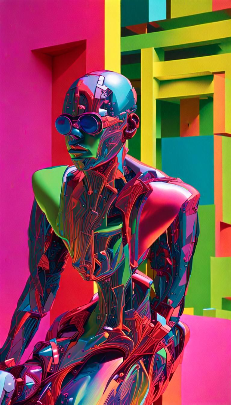 AI Self-Portrait: Vivid 3D Psychedelic Art