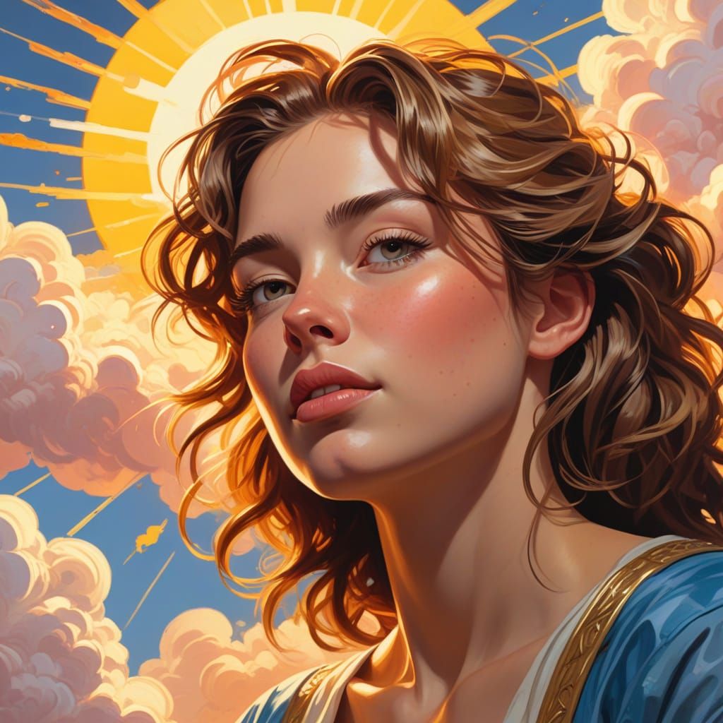 Tyla in Bliss: Gouache Painting with Impressionist Textures