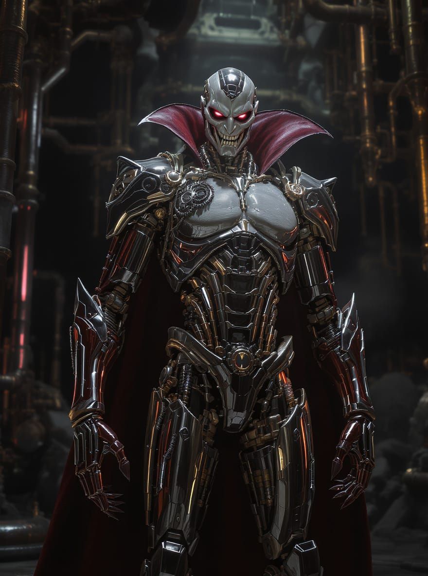 Cybernetic Dracula in Steampunk Style