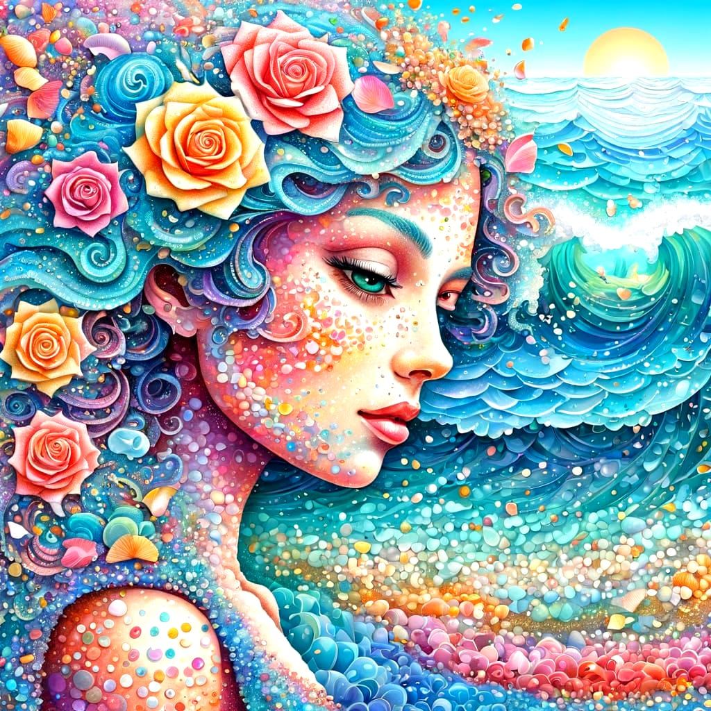 Exuberant Fairy in Whimsical Pointillism Masterpiece