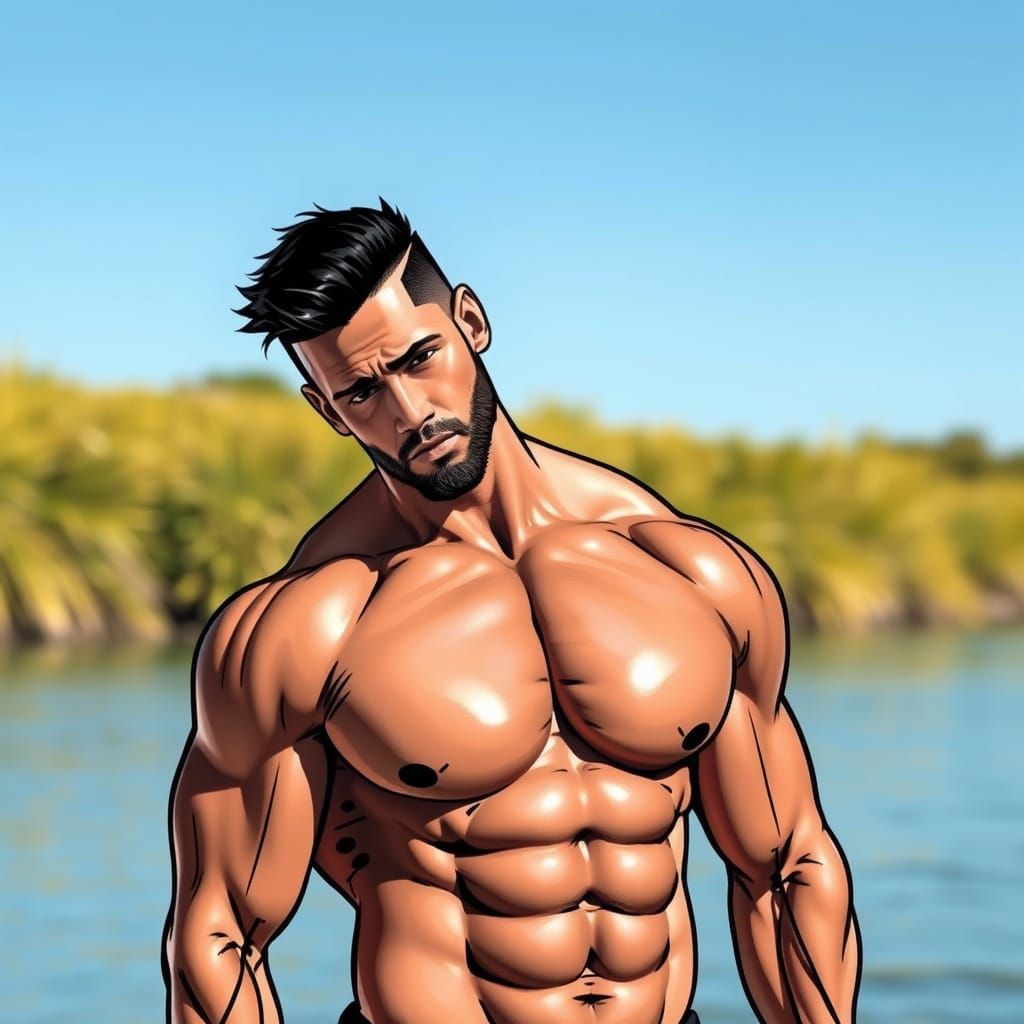 Handsome Muscular Man Portrait