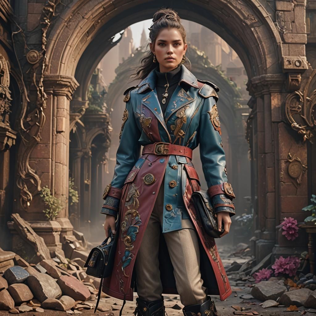 Coach Fashion Model in Detailed Matte Painting